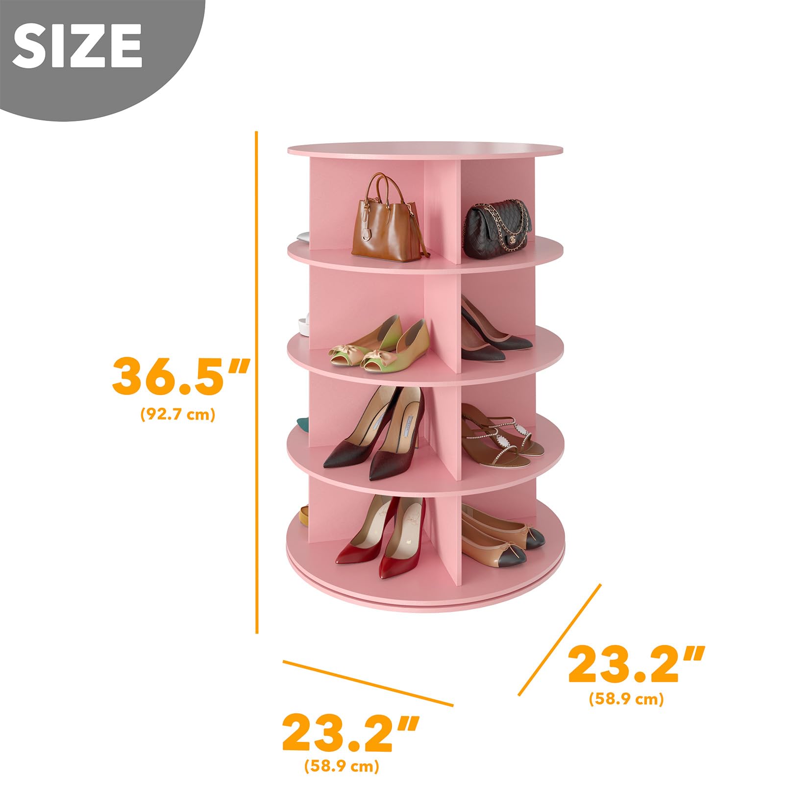 Amazon.com: SpaceAid 4 Tier Rotating Shoe Rack Tower, Spinning